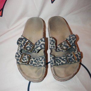 Leopard Double Buckle Slide Sandals 🌵8